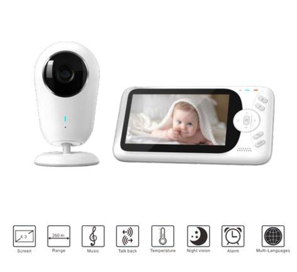 Home Security Wireless Cameras - 4.3 インチ 1080P フル HD ワイヤレスベビーモニター
