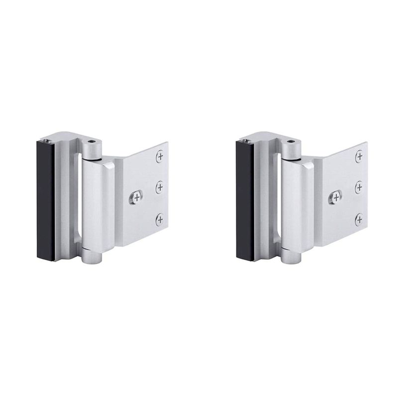 Home Security Door Reinforcement Lock - 2X ホームセキュリティドアロックチャイルドセーフティドア強化ロックヒンジラッチナイトロック強化ロックシルバー