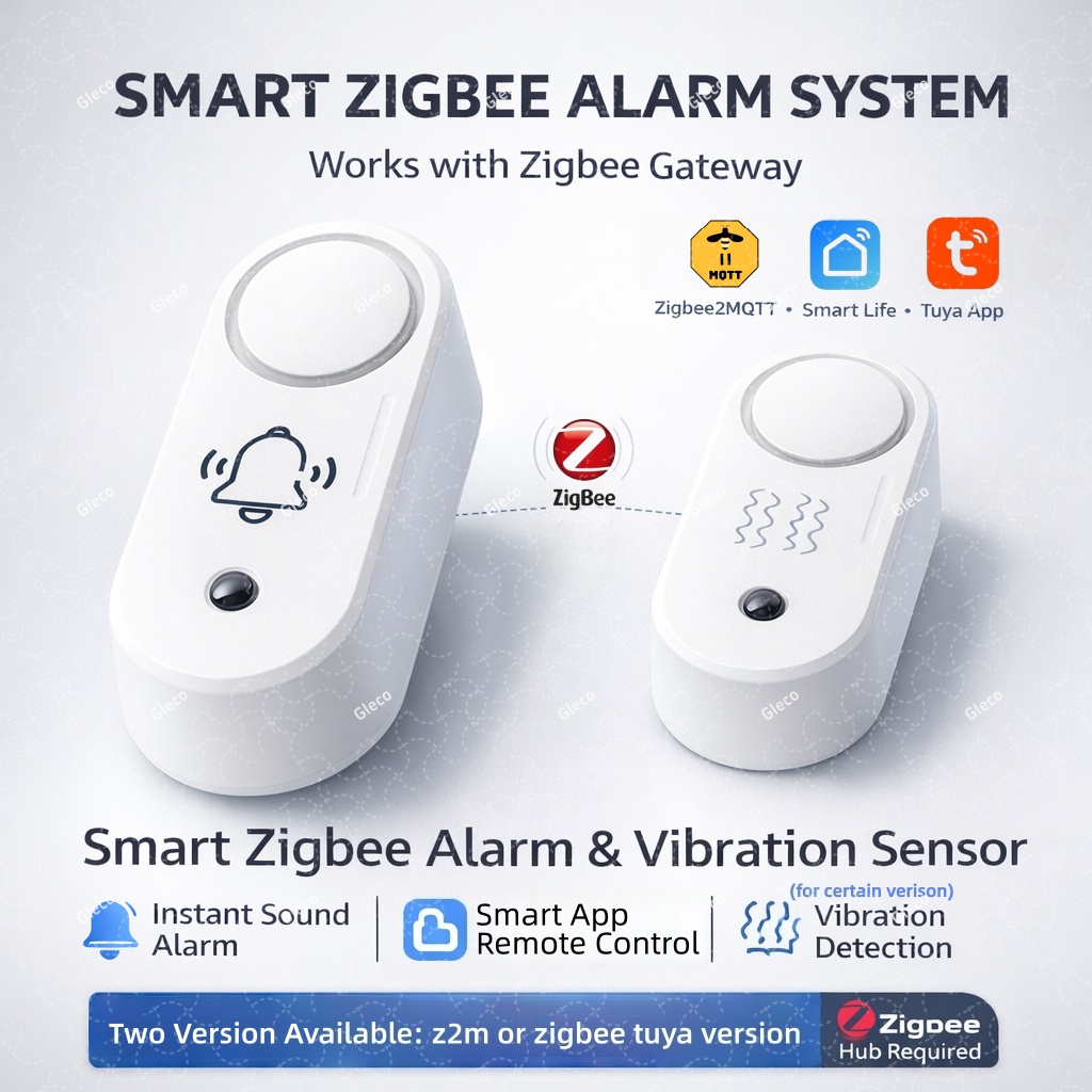 Home Security Options - オプションの振動検出サウンドストロボライト付き Zigbee サイレンアラーム Tuya Smart Life
