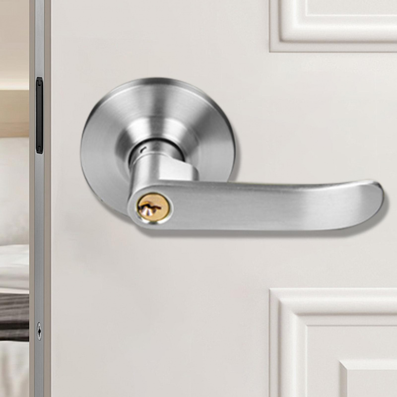 Home Security Group - プレミアム球形三連ハンドルロックボール、静音ドアロックセット（3キー付き）、家庭用安全寝室ドアハンドルロック