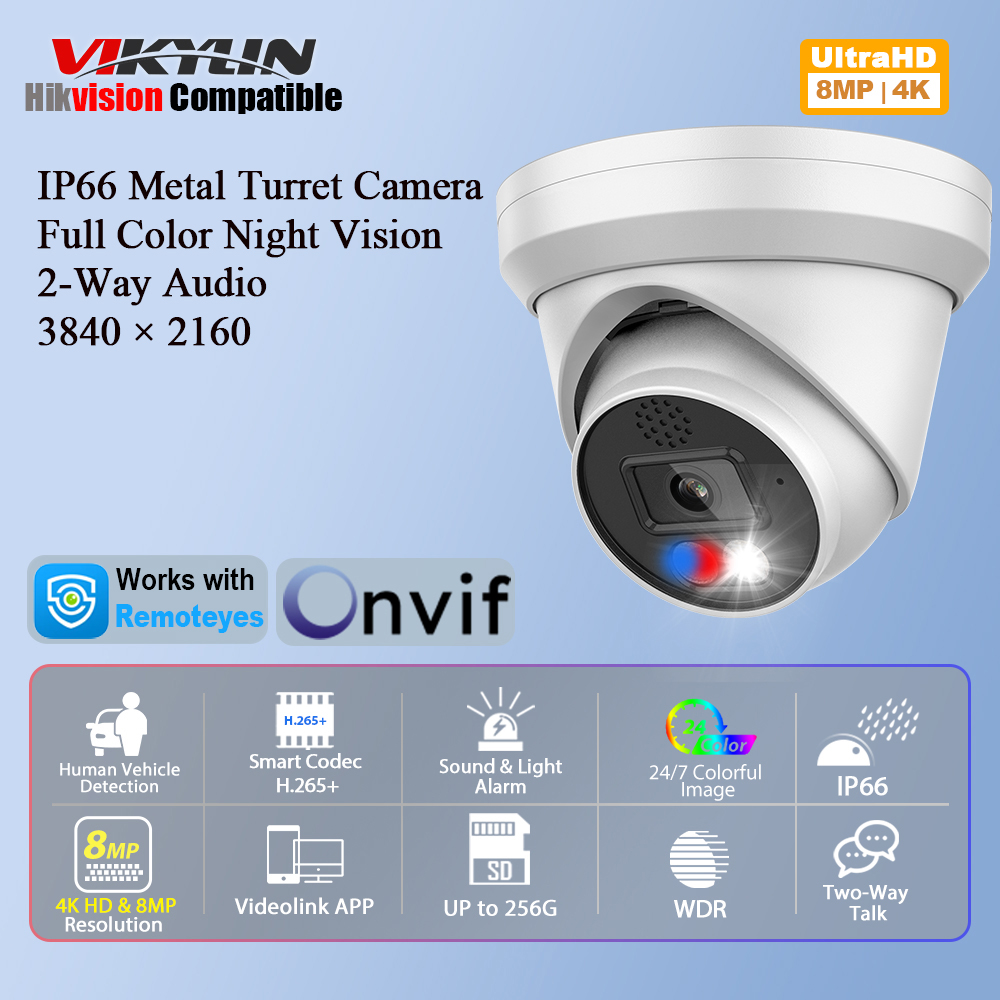 Home Security Options - Vikylin 4K 8MP アラームフルカラー IP カメラ