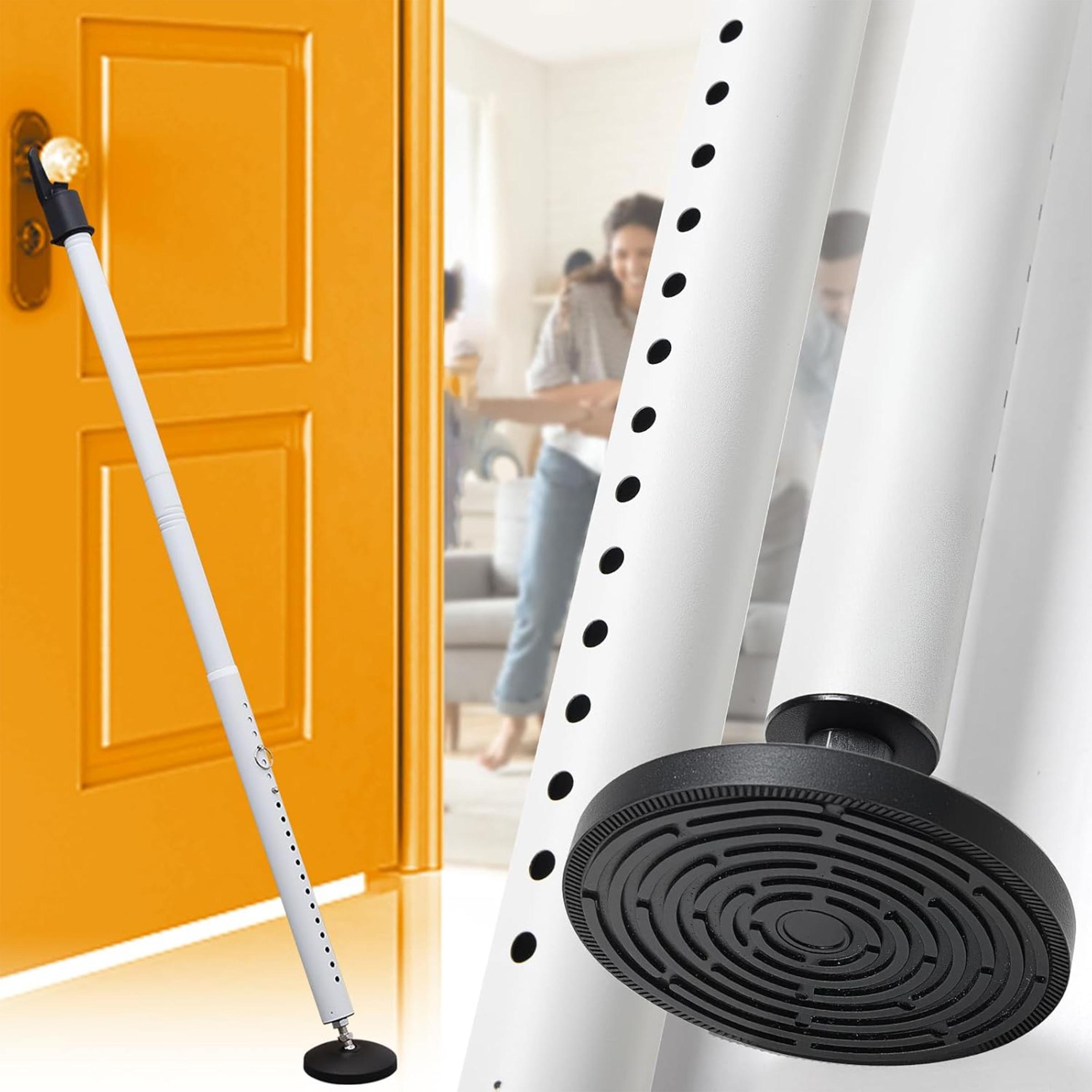 Home Security Door Reinforcement Lock - 調整可能な2in1スライド式パティオドアセキュリティバー、盗難防止ロック付き頑丈な鉄製ドアストッパー、家庭用窓安全ガードバー