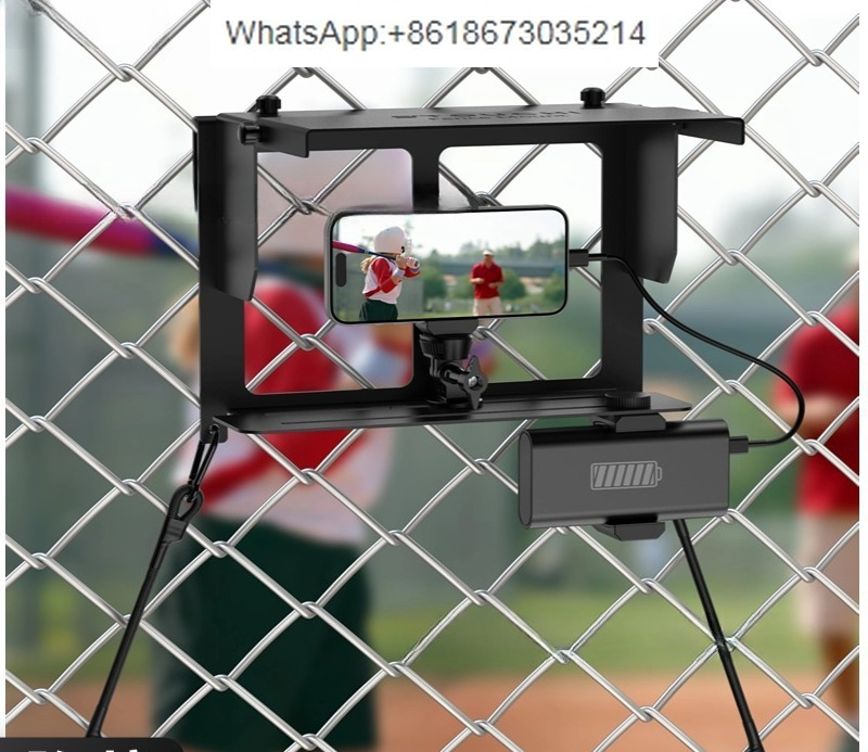 Home Security Electric Fence - スポーツカメラ 屋外撮影 調整可能なサンバイザー付き吊り下げネットブラケット 金属製携帯電話用フェンスブラケット