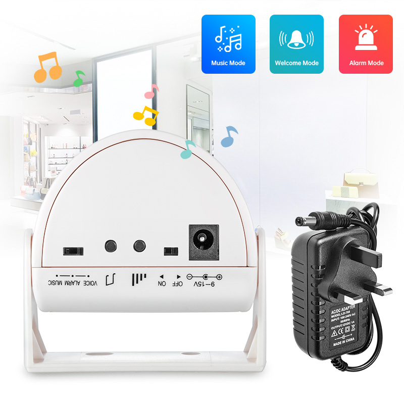 Home Security Options - ワイヤレス赤外線チャイムドアベル 32 曲オプション調整可能なボリューム PIR モーション検出器アラームホームショップストアセキュリティ