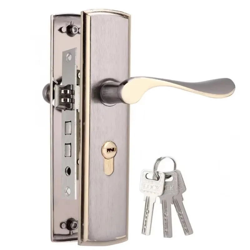 Home Security Group - 家,室内,寝室,リビングルーム,キッチン用のロック解除キー付きの静かなドアハンドル