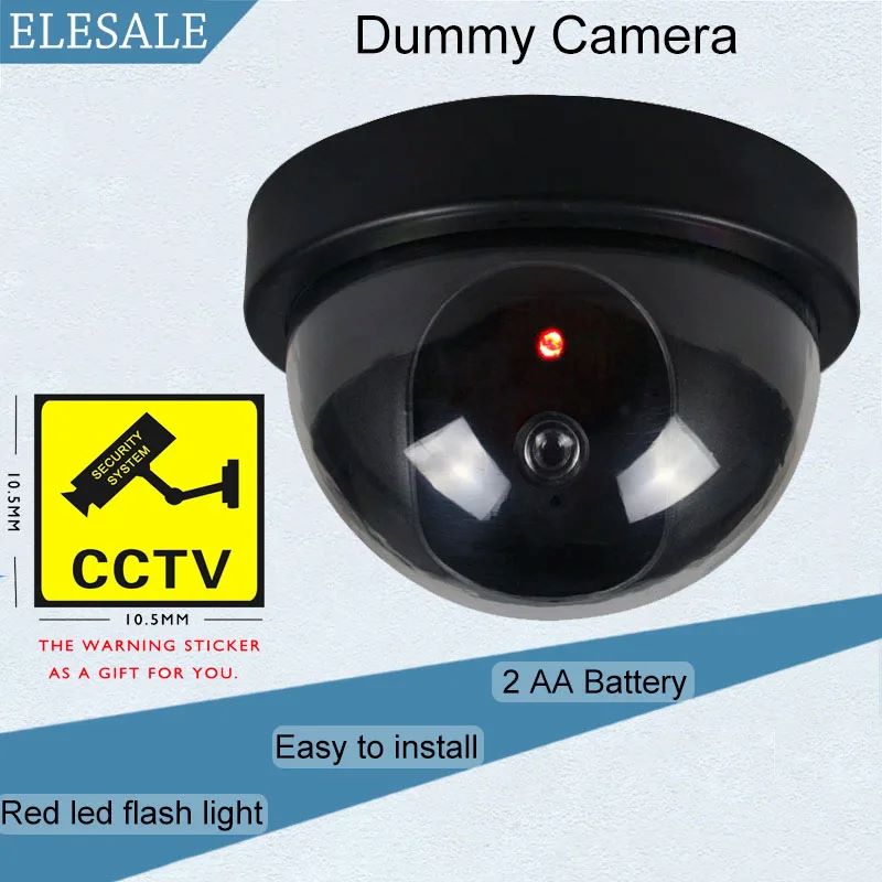 Fake Camera Dummy - ドローン用の黒いプラスチックドーム型cctvカメラ,妖精,LED,偽のカメラ,クリエイティブな電源,セキュリティシステムを介したCCTV