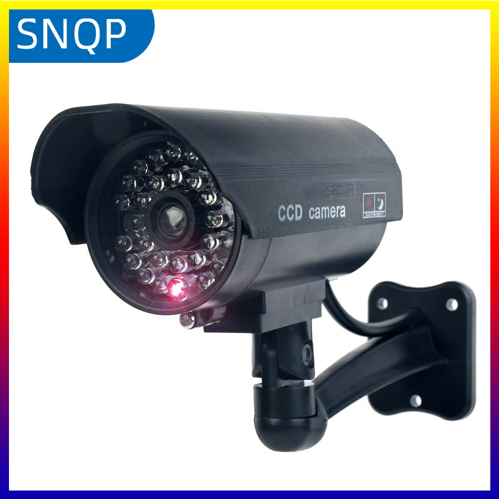 Fake Camera Dummy - SNQP フェイクカメラ ダミー 防水セキュリティCCTV監視カメラ 赤色LEDライト点滅機能付き 屋内外兼用
