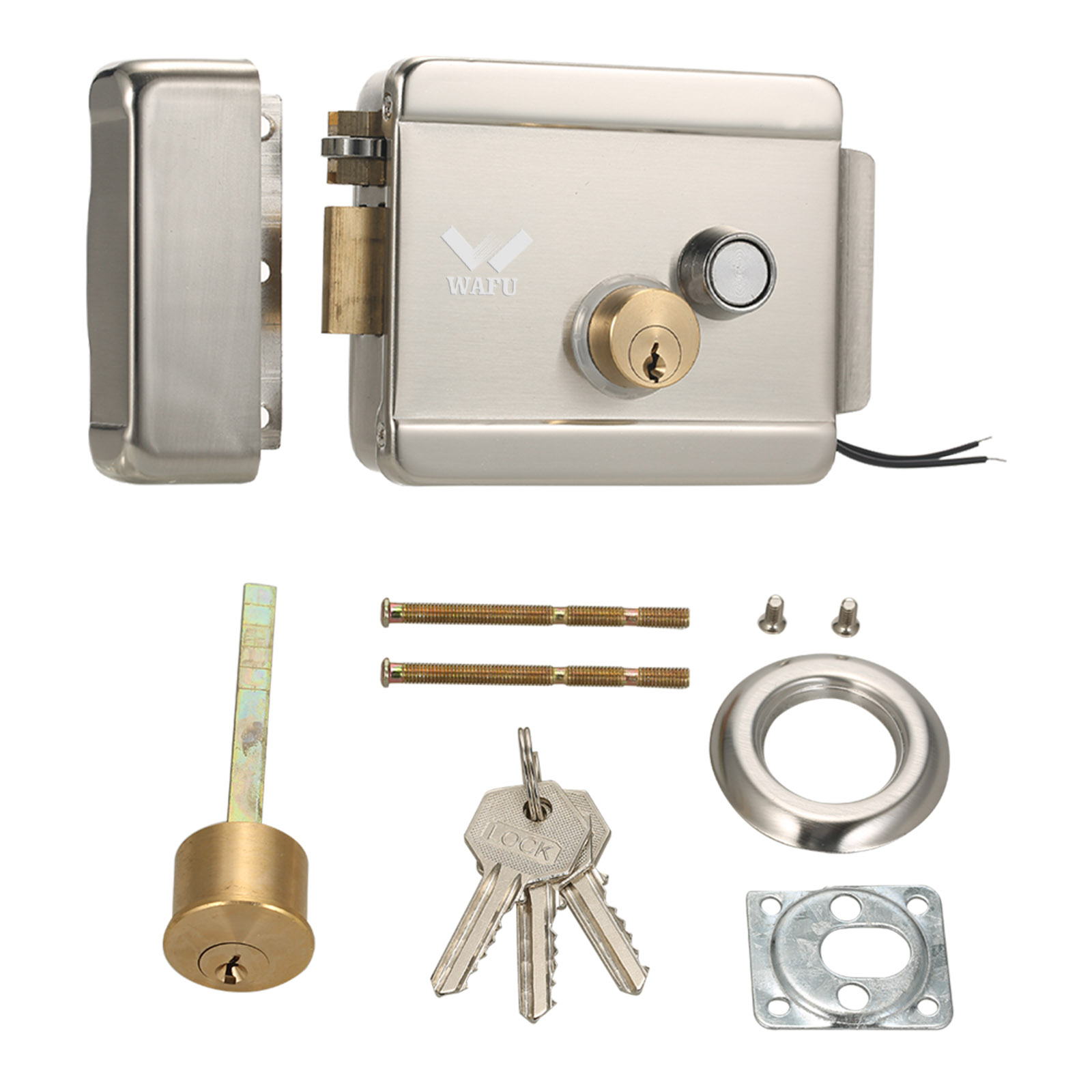 Home Security Deals - WAFU スマート電気ゲートドアロック安全な電気金属ロック電子ドアロックドアアクセス制御ホームオフィス用