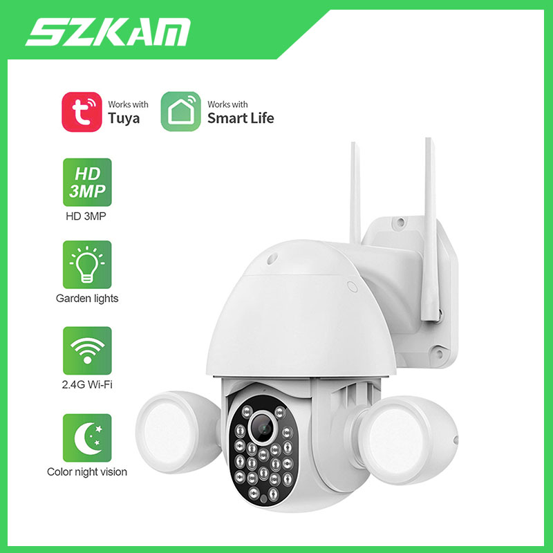 Home Security Flood Lights - Tuya Smartlife APP スマート照明 3MP Wifi