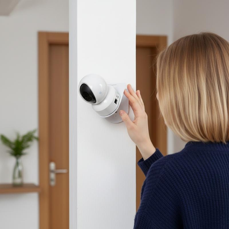 Home Security Group - 壁掛け式L字型PTZカメラブラケット、接着ベース付き、穴あけ不要、簡単設置、家庭用またはビジネスセキュリティ用