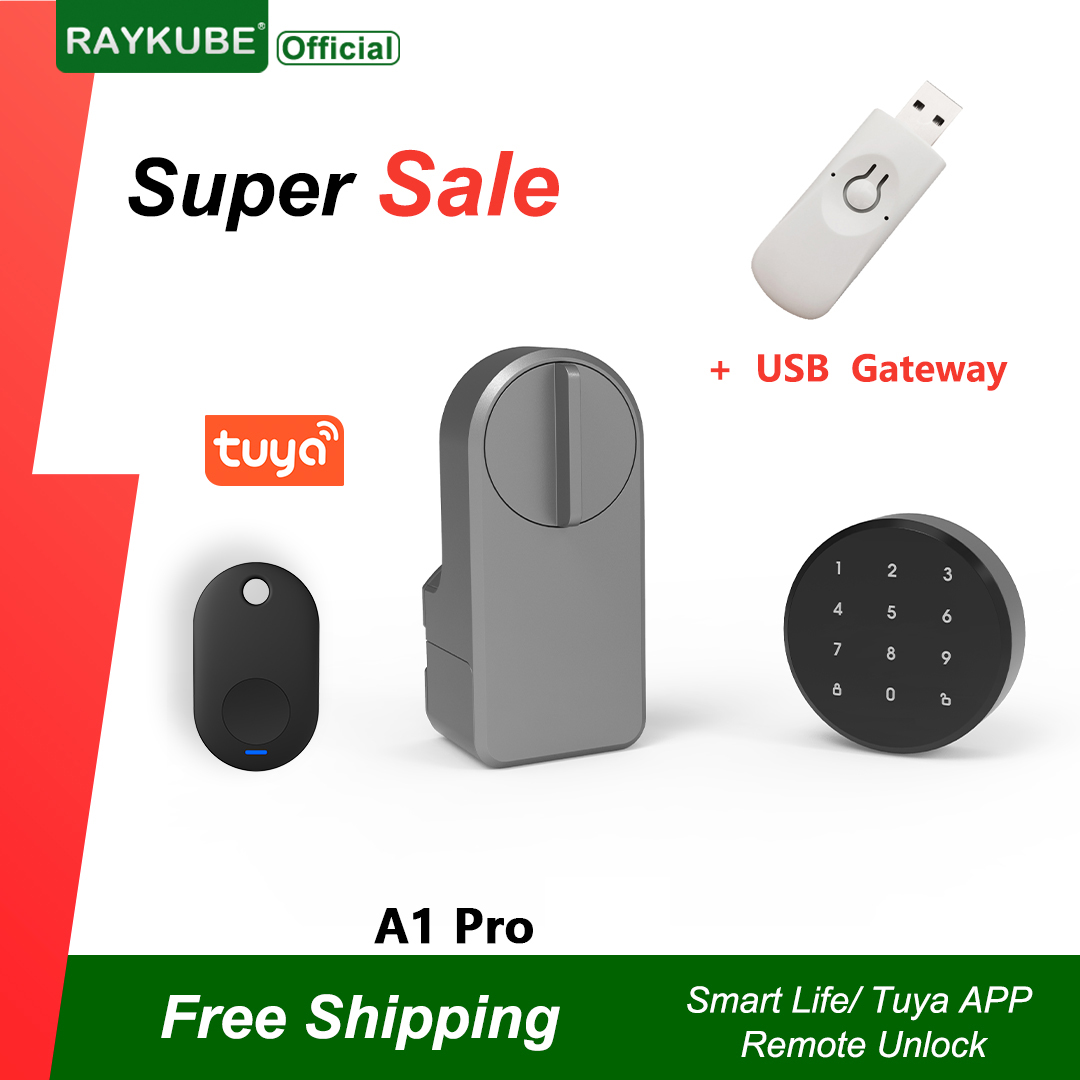 Home Security Door Lock - RAYKUBE A1 Pro Tuya BEL スマートドアロックセット