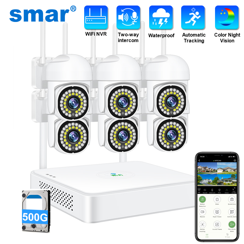 Home Security Wireless Cameras - Smar 3MP ワイヤレス CCTV セキュリティカメラシステム PTZ