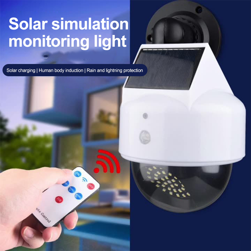 Home Security Camera System - モーションセンサー付きソーラーシミュレーションカメラ,仮想カメラ,屋外常夜灯,偽の照明,街路や庭のランプ,壁のランプ