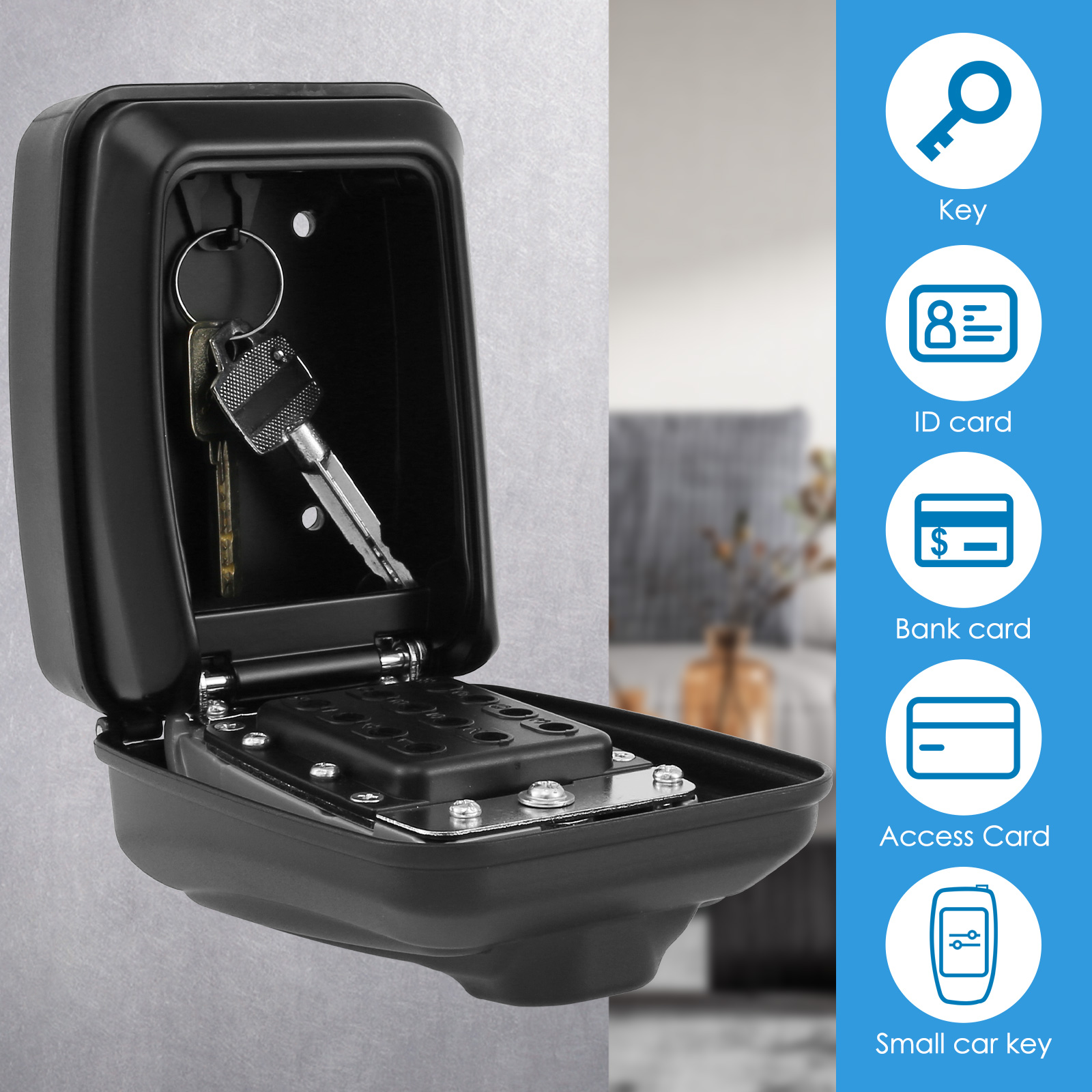 キーロックボックス 壁掛け秘密コード セキュリティキー金庫  - Home Security Group のレビューと価格