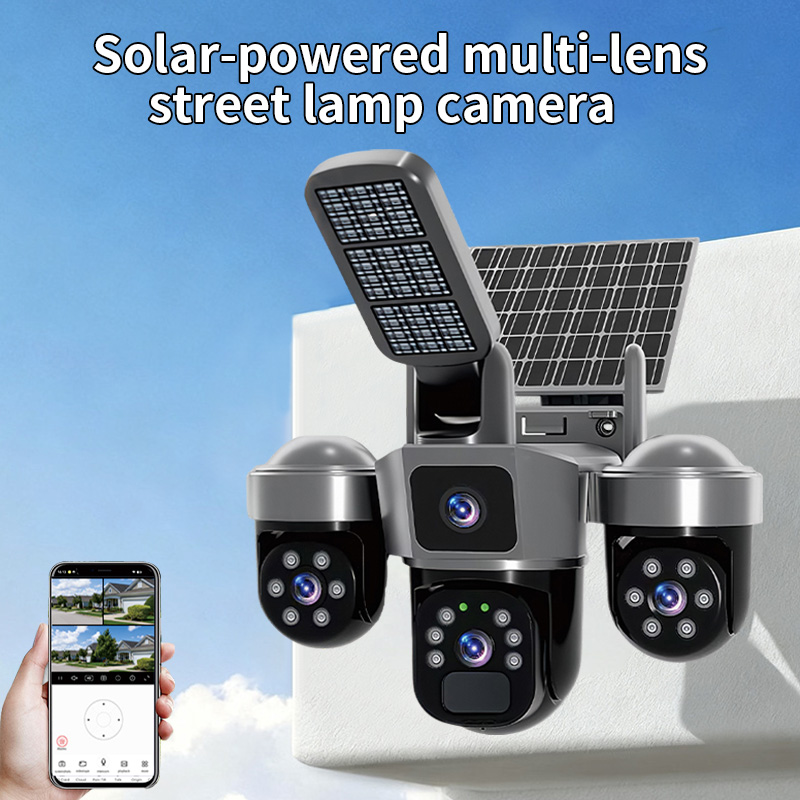 6MP V380アプリ対応 ソーラー電源 トリプルレンズ A - Home Security Flood Lights のレビューと価格