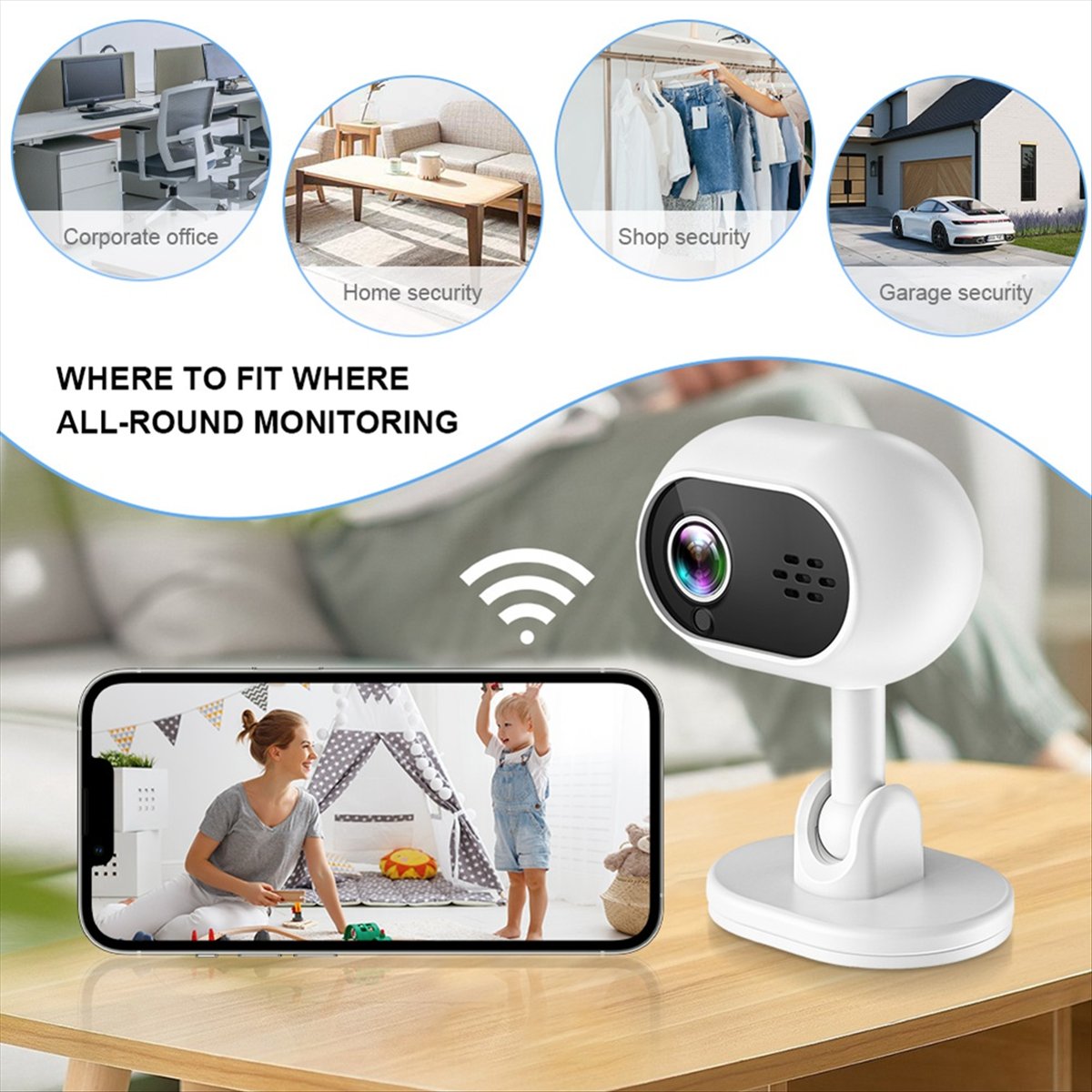 A4 1080P スマートミニ Wifi IP カメラ屋内ワ - Home Security Wireless Cameras のレビューと価格