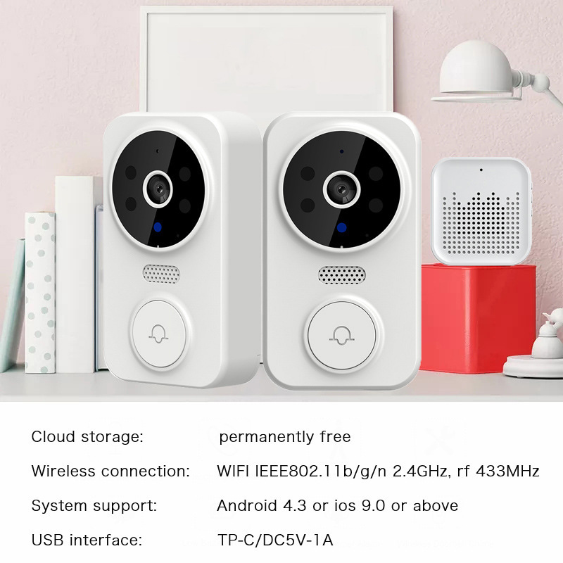 Tuya WIFI ドアベル スマートホーム ワイヤレス電話 - Home Security Wireless Cameras のレビューと価格