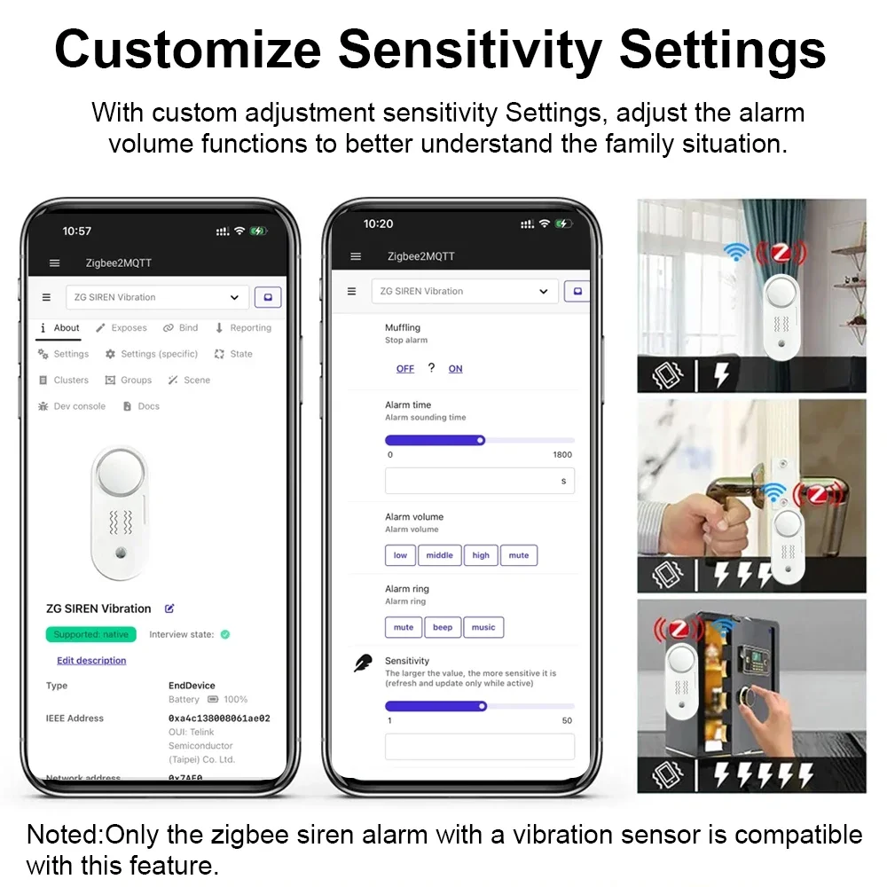 Haozee Zigbee 110dB サイレンアラーム振動 - Home Security Options のレビューと価格