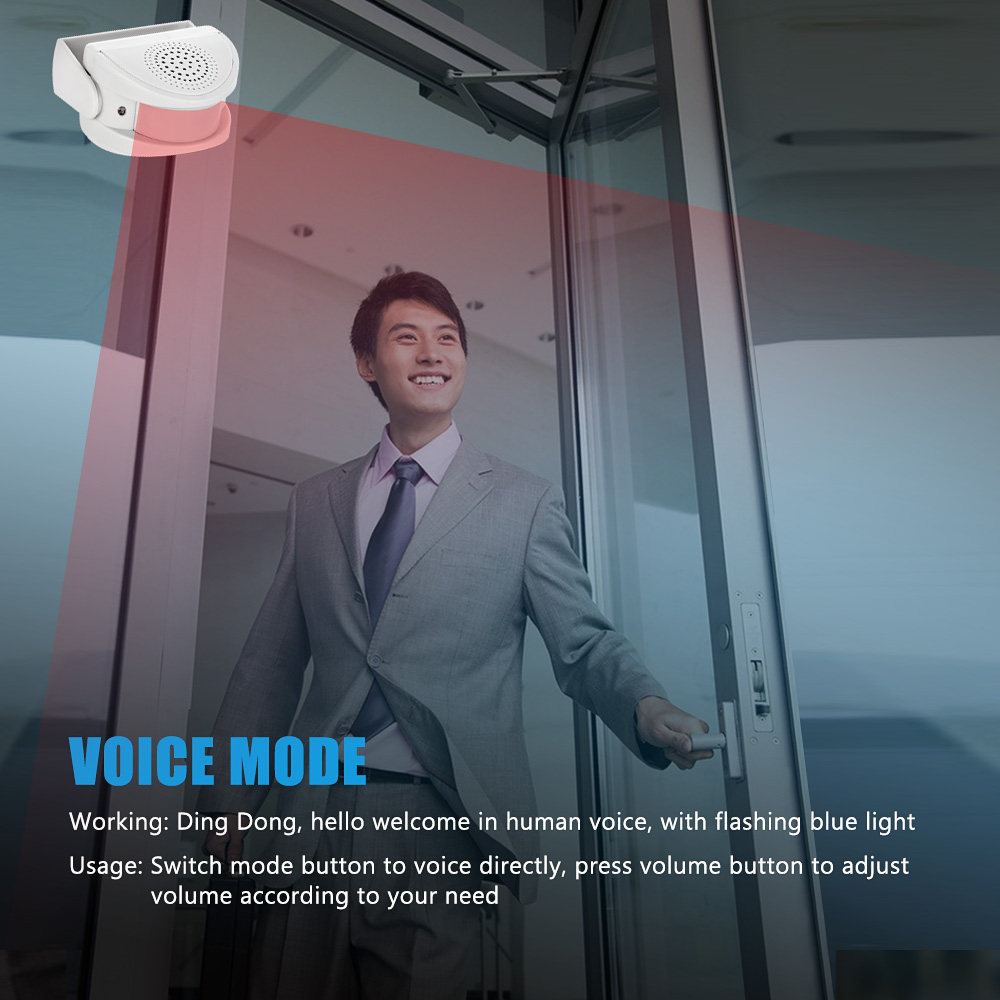 ワイヤレス赤外線チャイムドアベル 32 曲オプション調整可能 - Home Security Options のレビューと価格