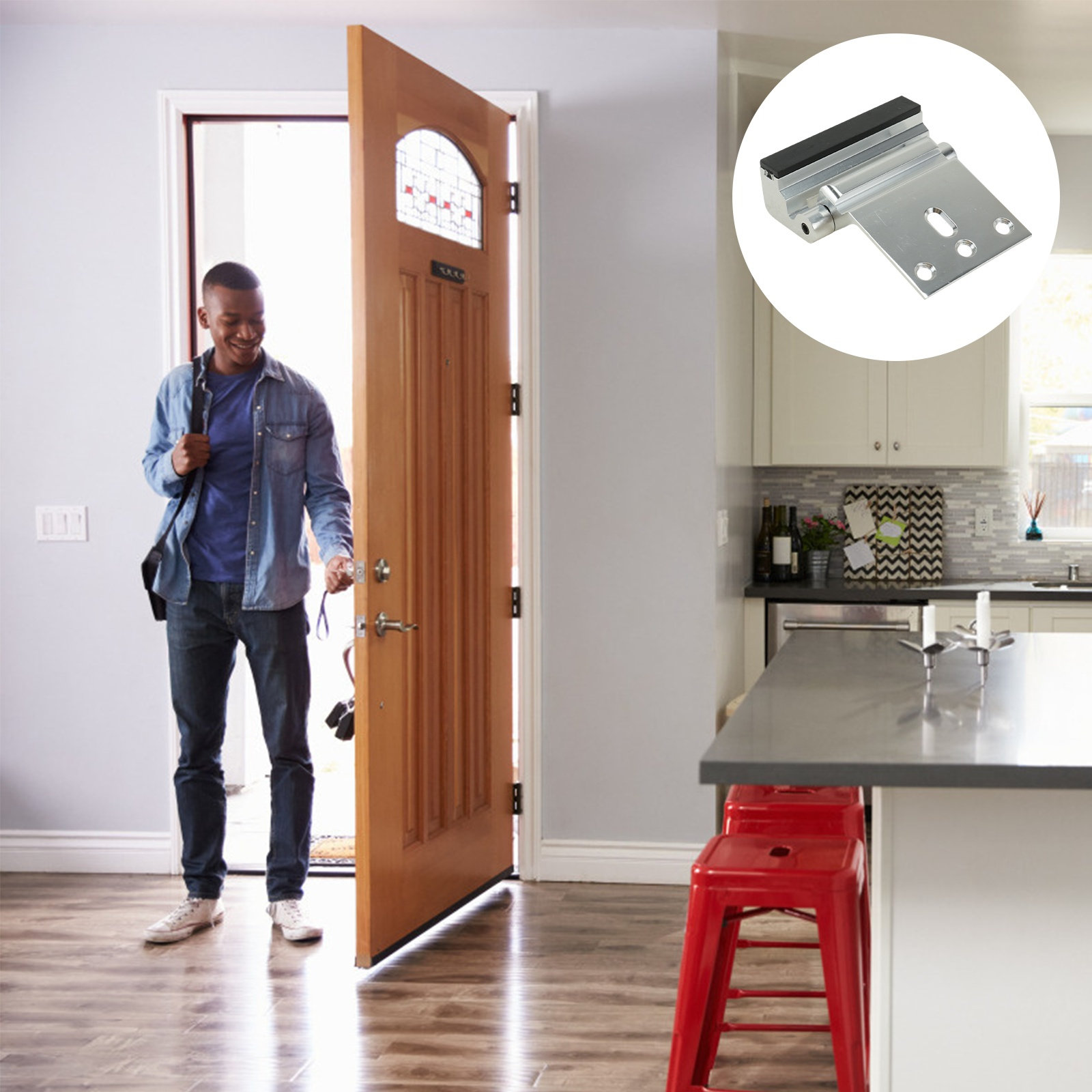 1個入りドアロック補強材 アルミ合金製 シルバー スタビライ - Home Security Door Reinforcement Lock のレビューと価格