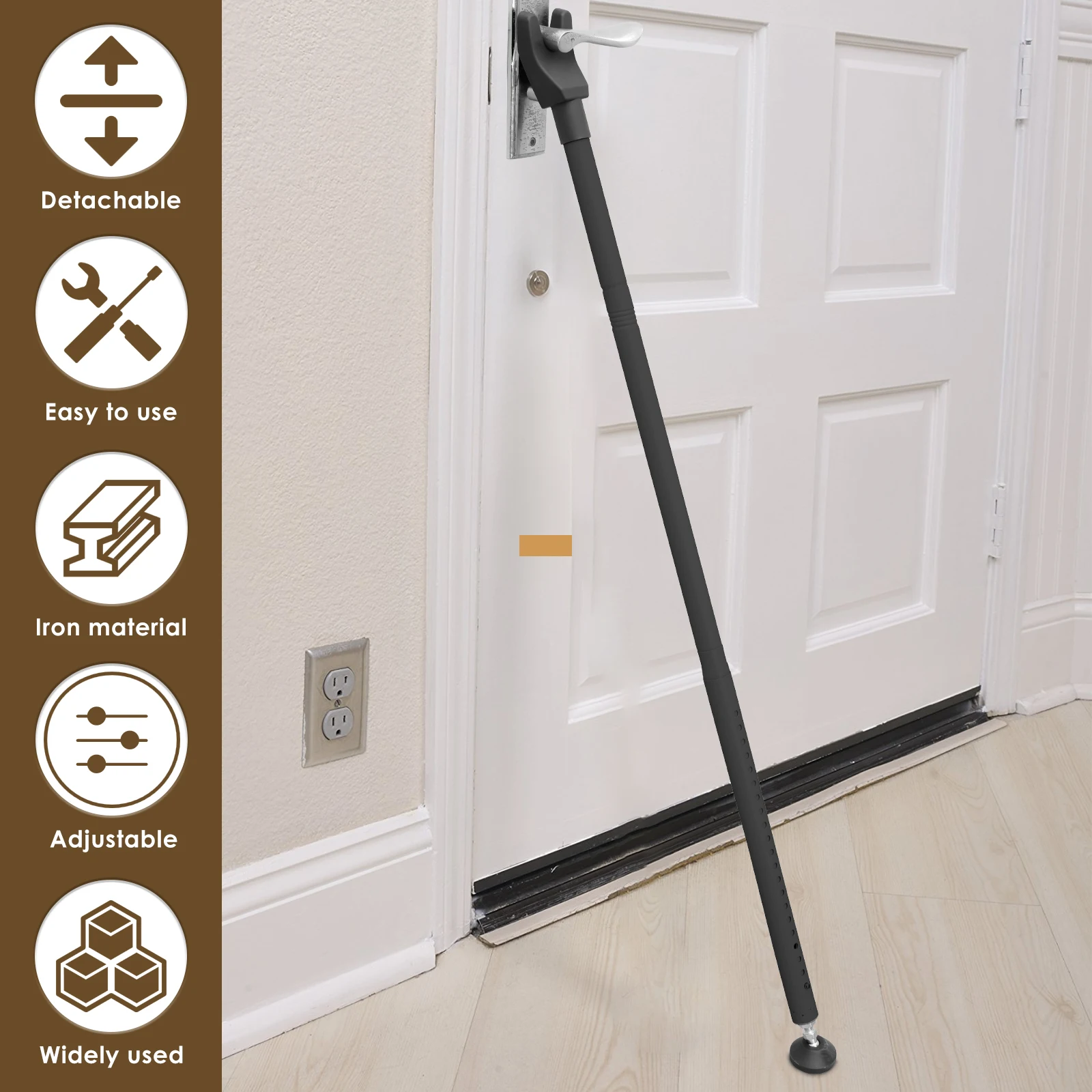 スライドドアロックバー 44-55 インチ調節可能なドアセキ - Home Security Door Reinforcement Lock のレビューと価格