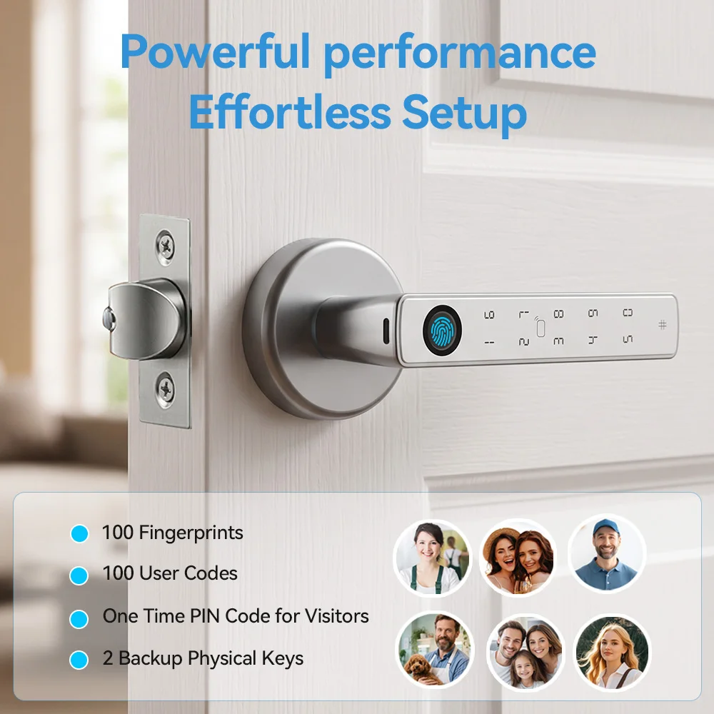 YFK Tuya 指紋認証ドアロック スマートホームセキュリ - Home Security Options のレビューと価格