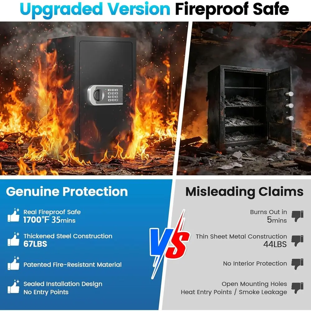 強化された35分耐火家庭用金庫、7.5防水金庫、デジタルキー - Safe Box Digital のレビューと価格