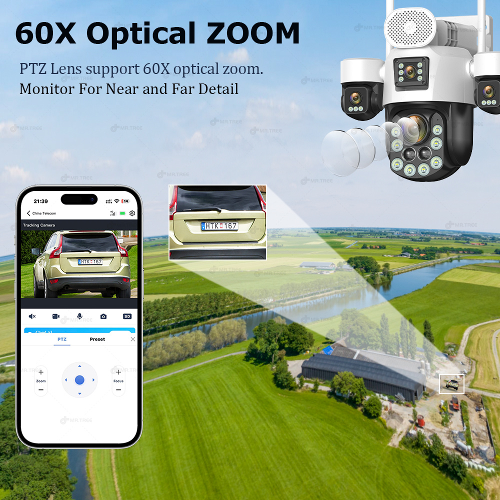 AOV 四眼レンズ屋外監視ソーラーカメラ 20MP 4G S - Home Security Group のレビューと価格