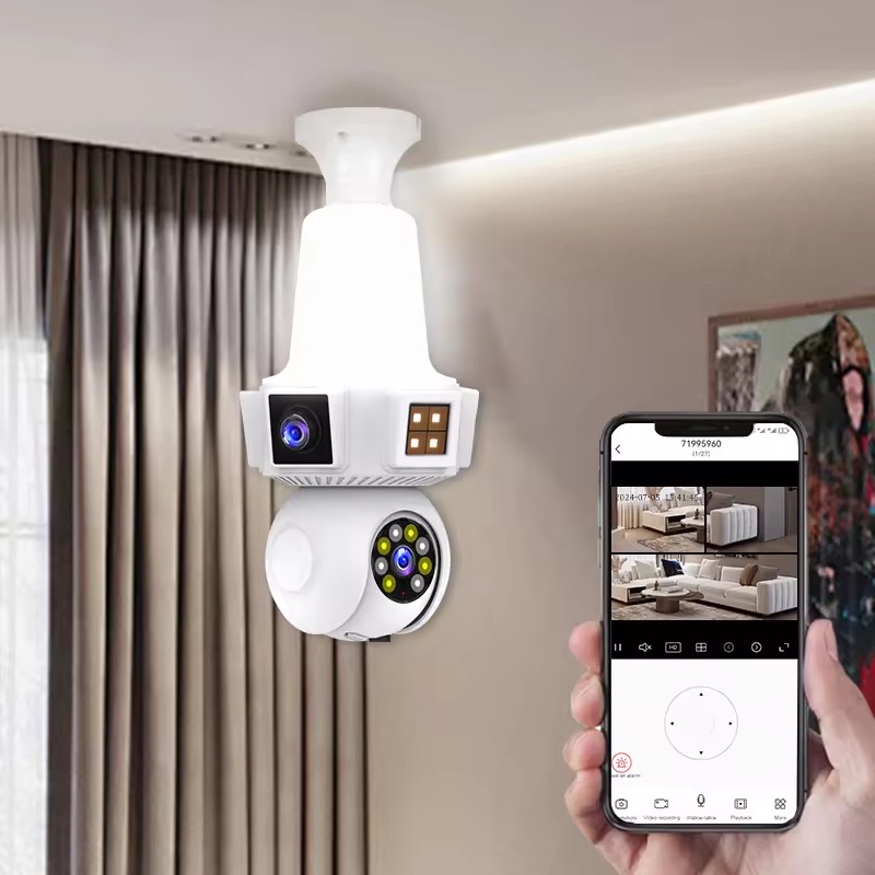 6MP V380proアプリ デュアルレンズ フルカラー E - Home Security Flood Lights のレビューと価格