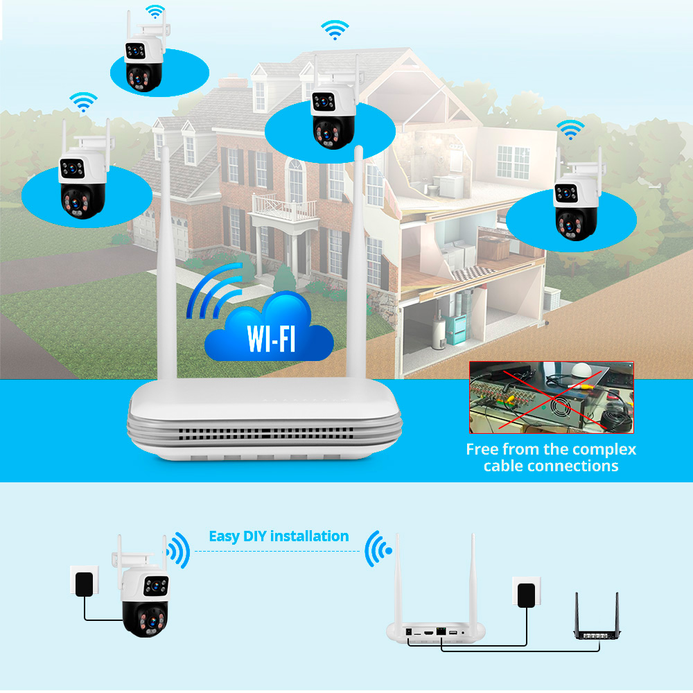 Kerui-ホームセキュリティ監視カメラシステム,ワイヤレス - Home Security Wireless Cameras のレビューと価格