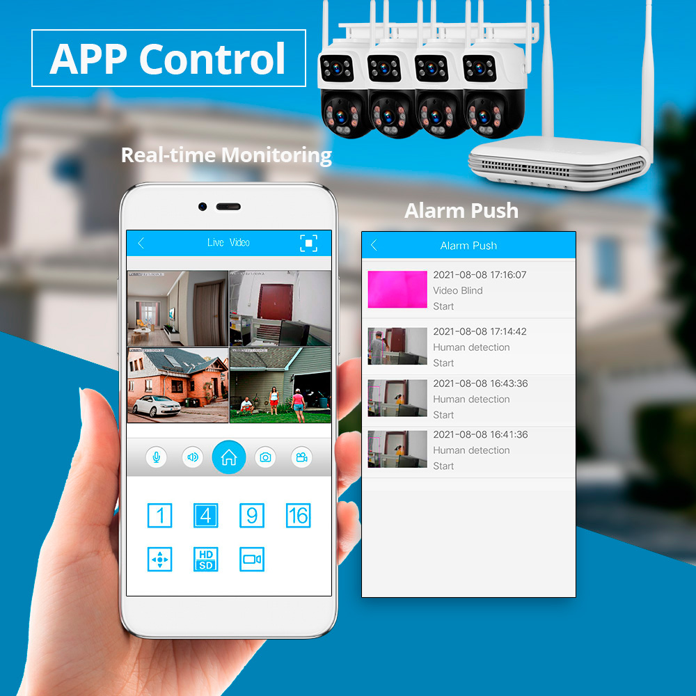 Kerui-ホームセキュリティ監視カメラシステム,ワイヤレス - Home Security Wireless Cameras のレビューと価格