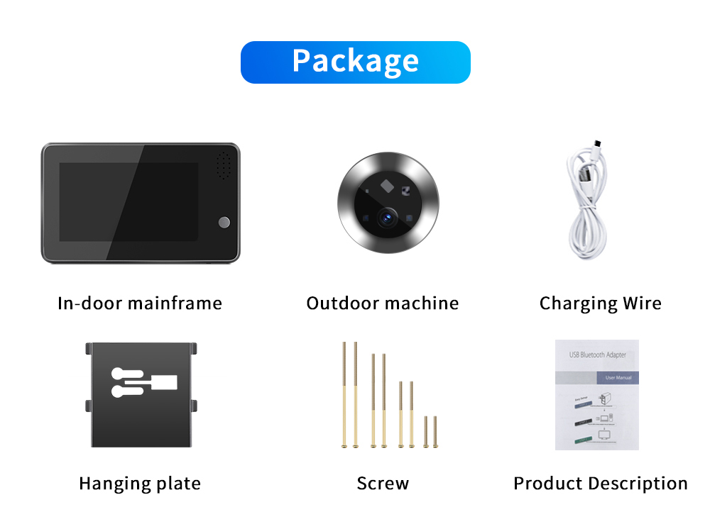 4.3インチTuya Smartlife WiFiドアベルビ - Home Security Wireless Cameras のレビューと価格