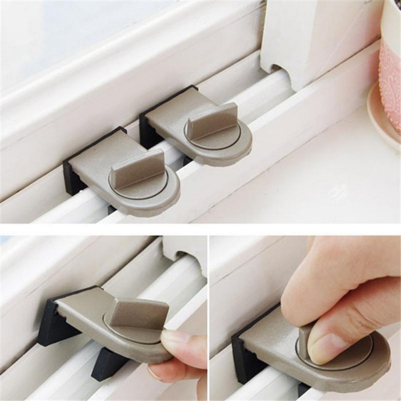 4 セットスライドサッシストッパーキャビネットロックストラッ - Home Security Door Reinforcement Lock のレビューと価格