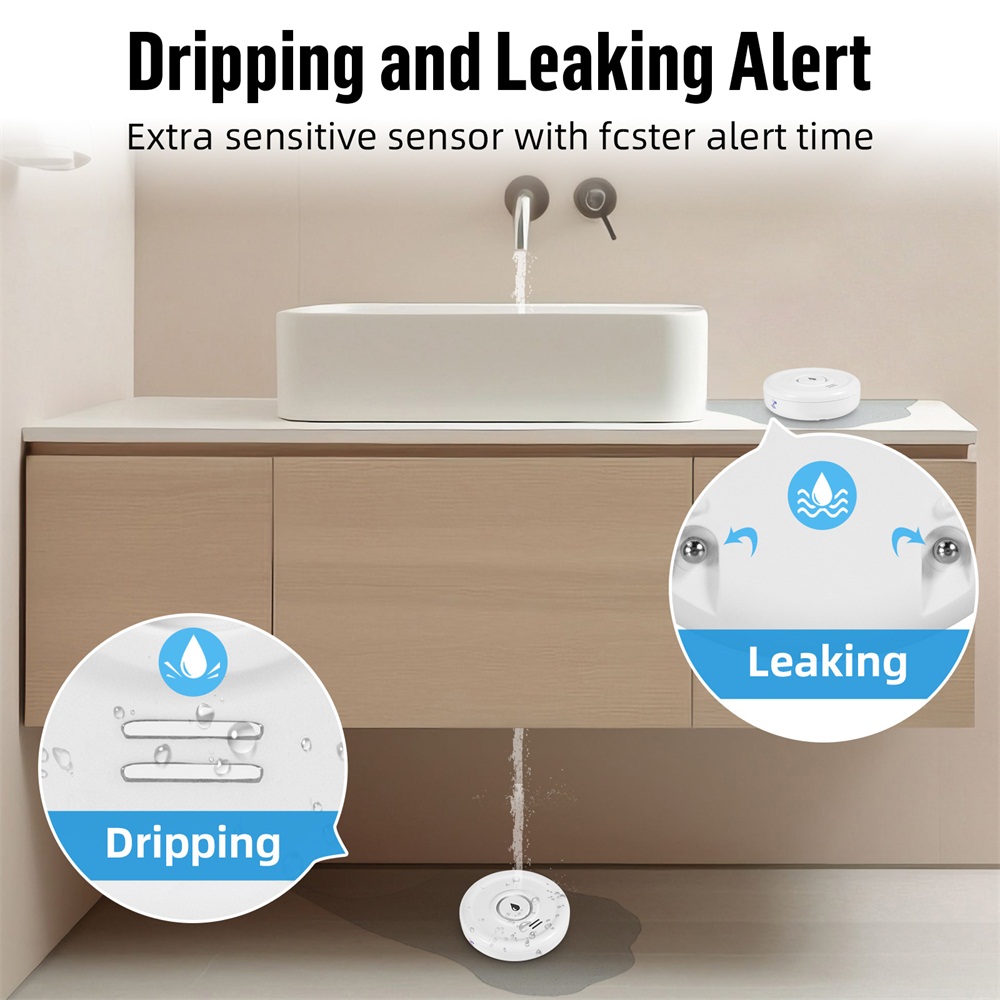スマート漏水検知器,水位センサー,家庭用警報システム,Tuy - Home Security Deals のレビューと価格
