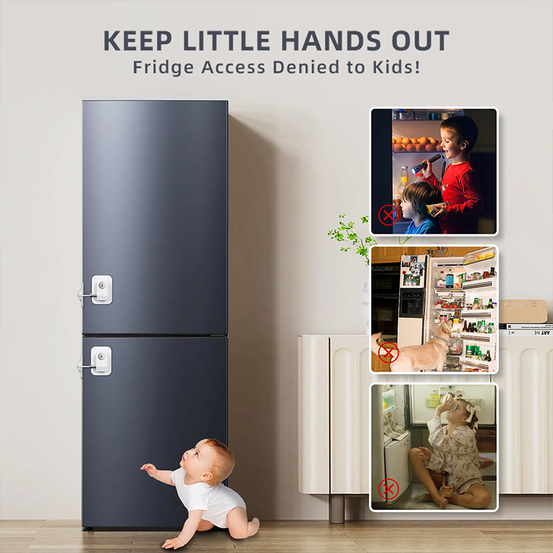 安全ロック ドアと窓、冷蔵庫ロック、痕跡のない接着剤、穴あけ - Home Security Door Reinforcement Lock のレビューと価格