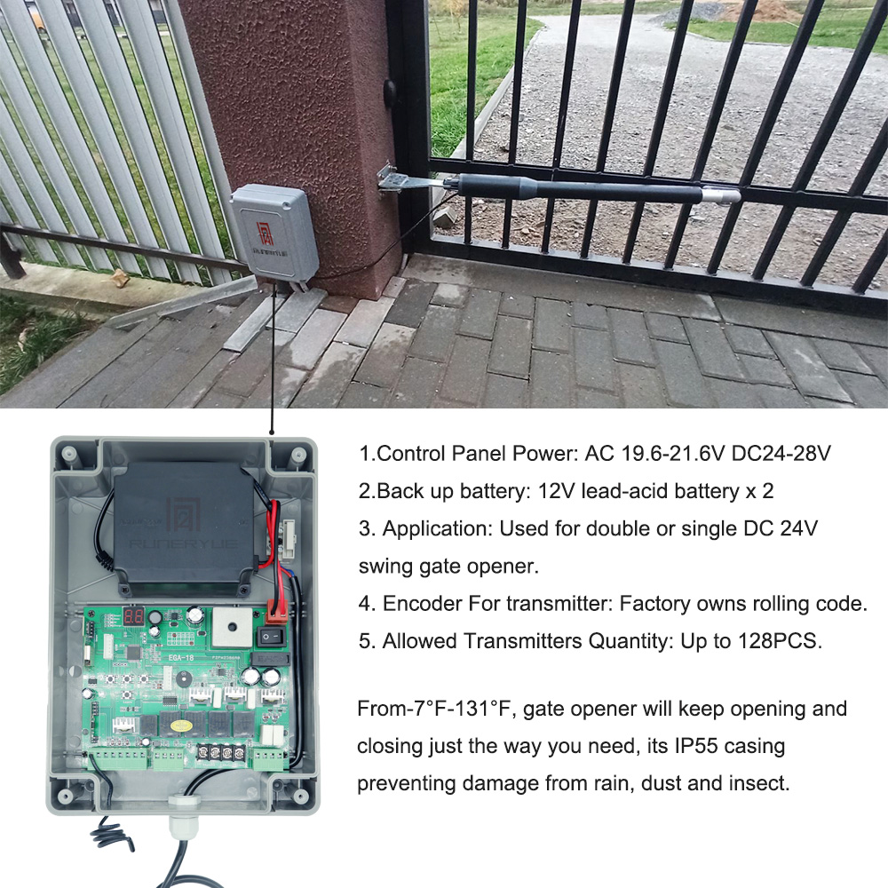 電動ゲートオープナー 中型 シングルスイングゲートオープナー - Home Security Electric Fence のレビューと価格