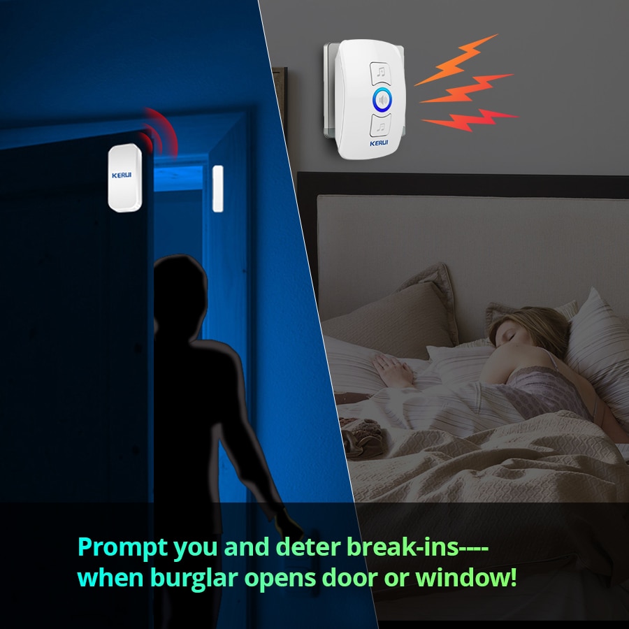 Kerui m525ワイヤレスドアベル盗難警報32曲オプショ - Home Security Options のレビューと価格
