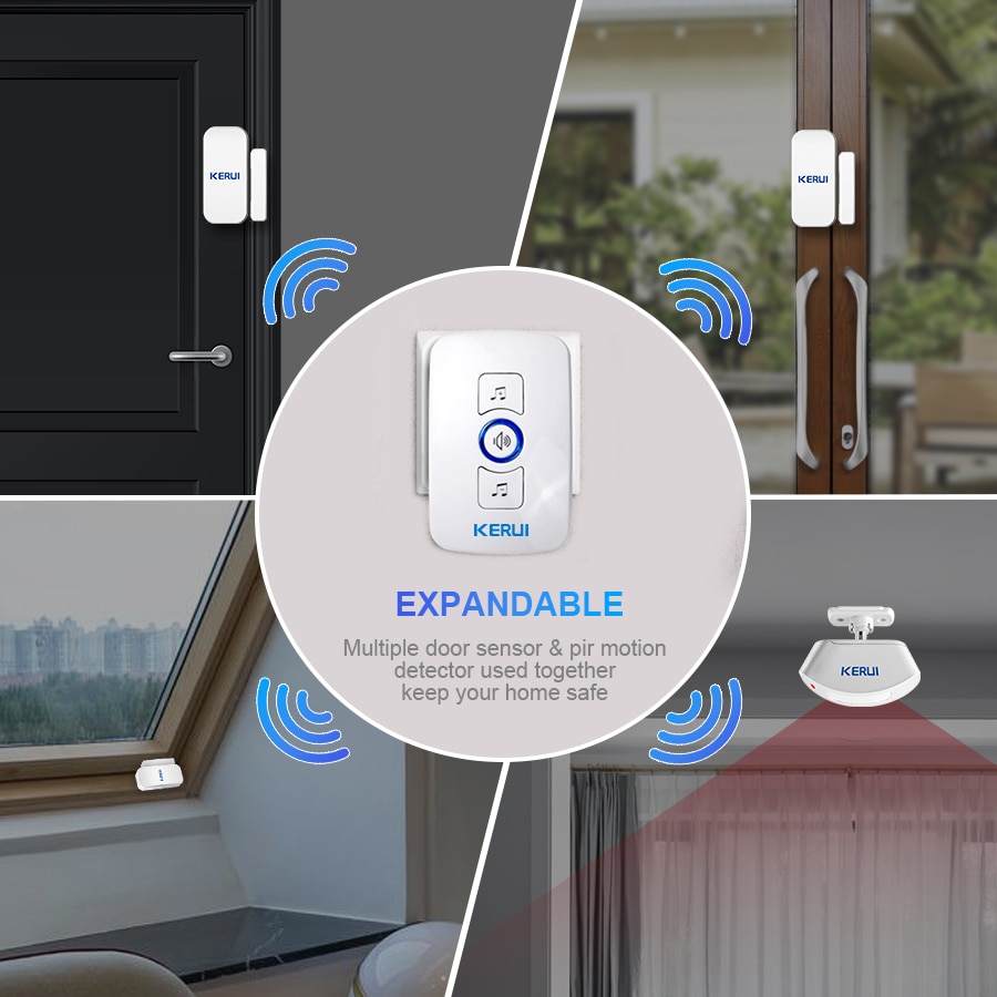 Kerui m525ワイヤレスドアベル盗難警報32曲オプショ - Home Security Options のレビューと価格