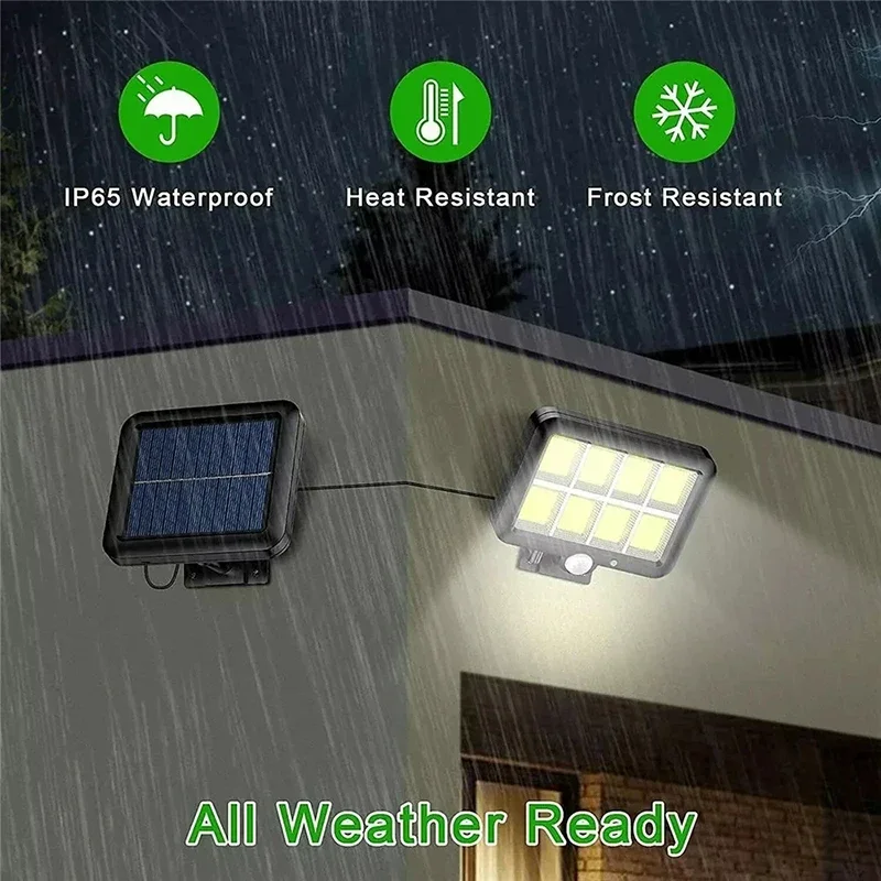 LEDソーラー式分割壁掛けランプ 屋外防水 人感センサー 3 - Home Security Flood Lights のレビューと価格