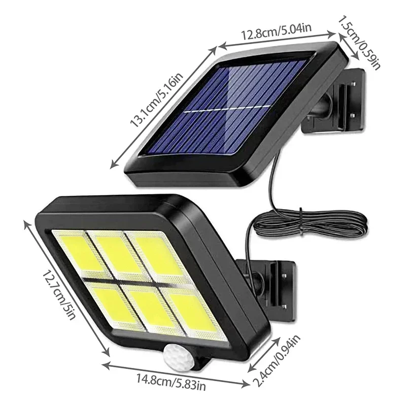 LEDソーラー式分割壁掛けランプ 屋外防水 人感センサー 3 - Home Security Flood Lights のレビューと価格