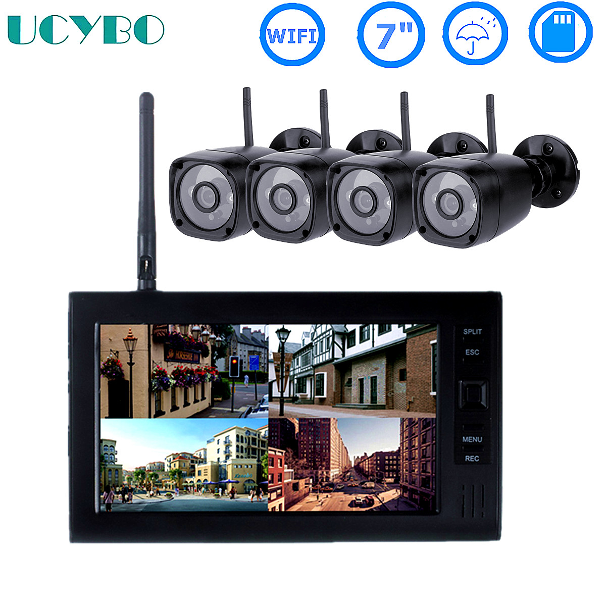 屋外ビデオ監視キット,LCD ccvセキュリティシステム,w - Home Security Camera System のレビューと価格