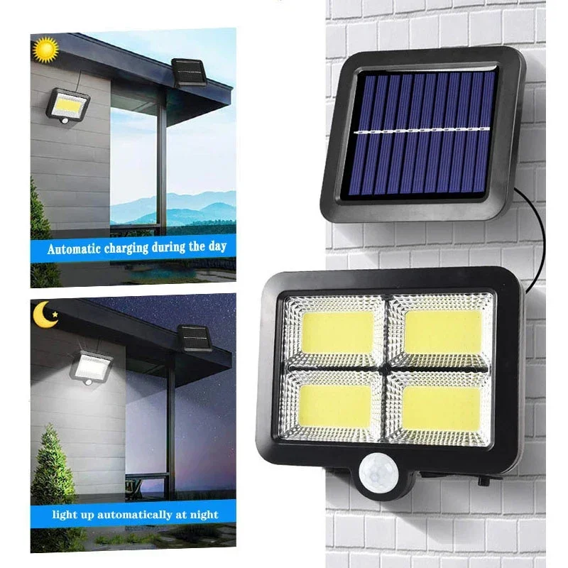 LEDソーラー式分割壁掛けランプ 屋外防水 人感センサー 3 - Home Security Flood Lights のレビューと価格