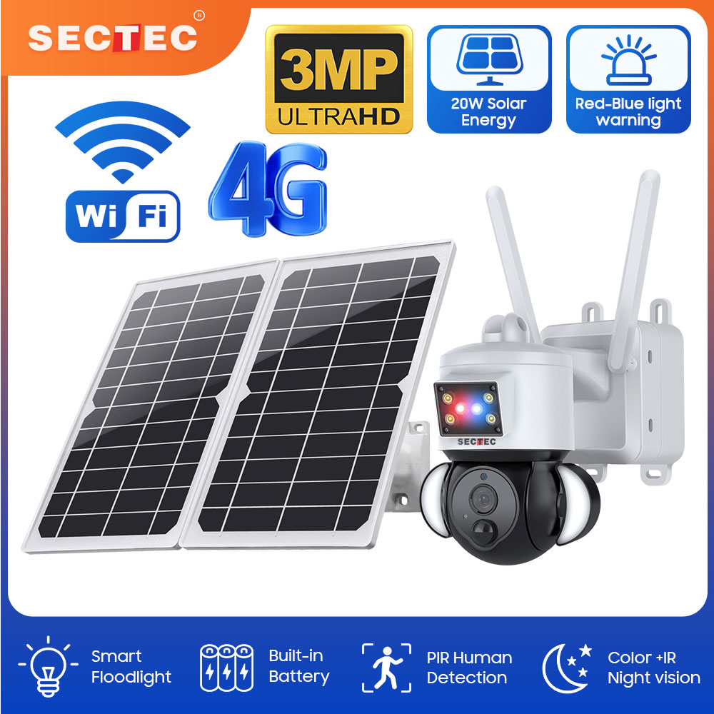 Secotec-屋外PTZセキュリティカメラ,20W,ソーラ - Home Security Flood Lights のレビューと価格