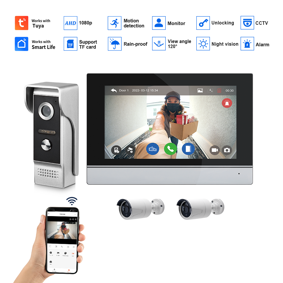 7インチIPSスクリーン、2MP、Tuyaリモートコントロー - Home Security Group のレビューと価格