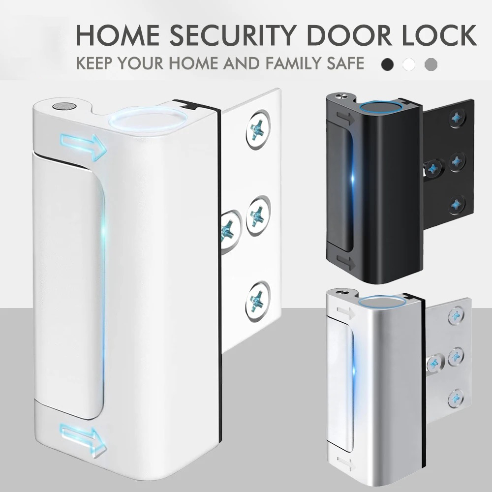 新しいホームセキュリティドアロックアルミ合金盗難防止ドアロッ - Home Security Door Reinforcement Lock のレビューと価格