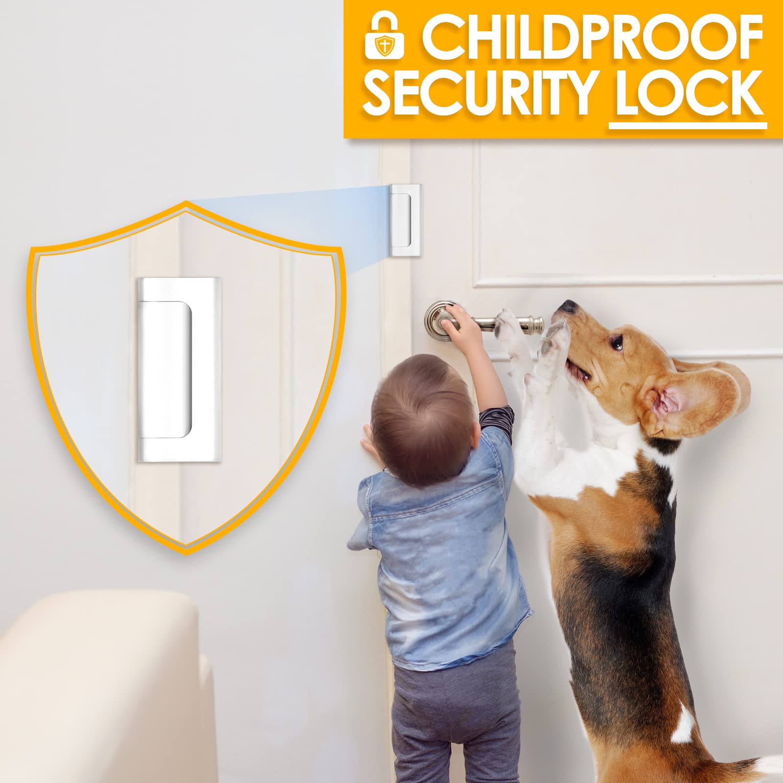 新しいホームセキュリティドアロックアルミ合金盗難防止ドアロッ - Home Security Door Reinforcement Lock のレビューと価格