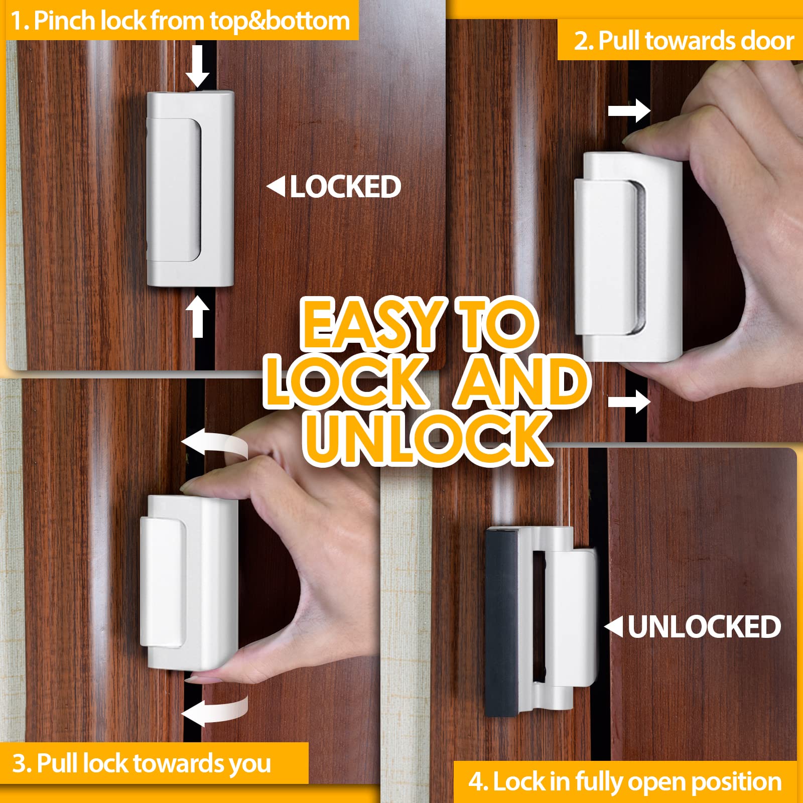 新しいホームセキュリティドアロックアルミ合金盗難防止ドアロッ - Home Security Door Reinforcement Lock のレビューと価格