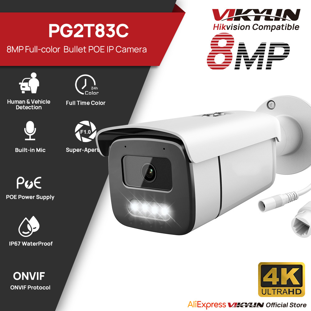 Vikylin 8MP フルカラーナイトビジョンバレット I - Home Security Options のレビューと価格