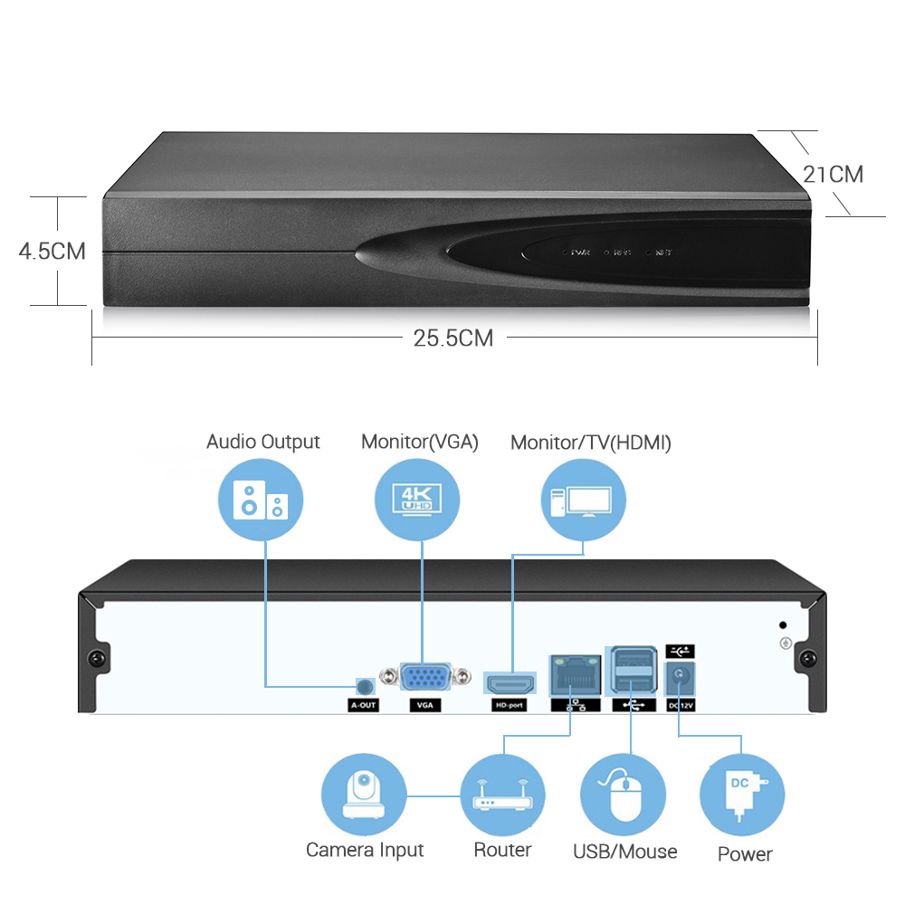 4K ONVIF CCTV NVR 36CH/16CH/10 - Home Security Camera System のレビューと価格
