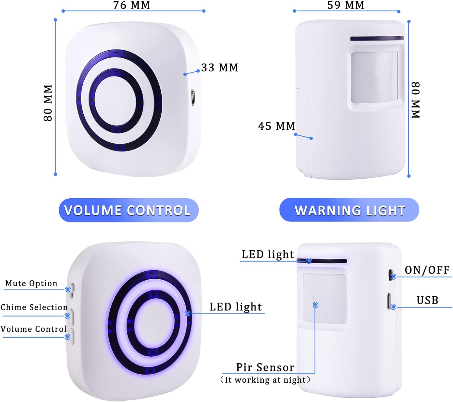 ワイヤレスモーションセンサードアチャイムアラームホームセキュ - Home Security Options のレビューと価格